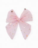Pink tulle bow for girls with gold stars Pink tulle bow for girls with gold stars
