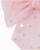 Pink tulle bow for girls with gold stars Pink tulle bow for girls with gold stars