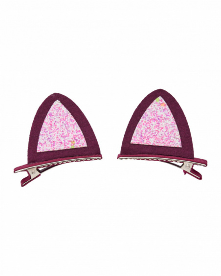 Ear-shaped hair clips for girls with pink glitter Ear-shaped hair clips for girls with pink glitter