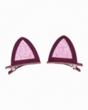Ear-shaped hair clips for girls with pink glitter Ear-shaped hair clips for girls with pink glitter
