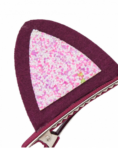 Ear-shaped hair clips for girls with pink glitter Ear-shaped hair clips for girls with pink glitter