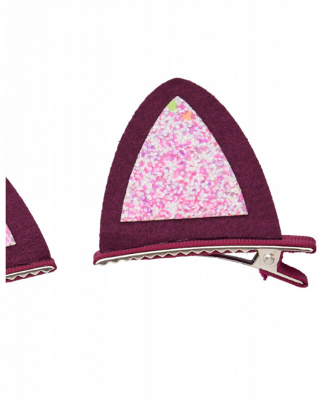Ear-shaped hair clips for girls with pink glitter Ear-shaped hair clips for girls with pink glitter