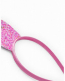 Pink headband for girls with multicolored glitter crown Pink headband for girls with multicolored glitter crown