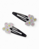 Black hair clips for girls with silver butterflies and colorful gems Black hair clips for girls with silver butterflies and colorful gems