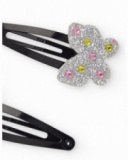 Black hair clips for girls with silver butterflies and colorful gems Black hair clips for girls with silver butterflies and colorful gems