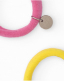 Hair ties for girls in assorted colors with metal charm Hair ties for girls in assorted colors with metal charm