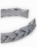 Silver headband for girls with glitter braid Silver headband for girls with glitter braid