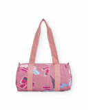 Sports bag for girls in pink tone with macaron and ballerina print. Sports bag for girls in pink tone with macaron and ballerina print.