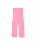 Pack of two tights for girls in navy blue and pink with star details. Pack of two tights for girls in navy blue and pink with star details.