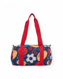 Navy blue sports bag for boy with multicolored ball print. Navy blue sports bag for boy with multicolored ball print.