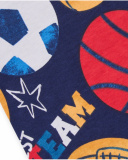 Navy blue neck warmer for boy with ball and star print. Navy blue neck warmer for boy with ball and star print.