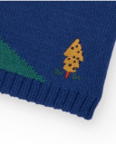 Neck warmer for boy in blue, mustard and green with geometric design Neck warmer for boy in blue, mustard and green with geometric design
