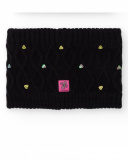 Knitted neck warmer for girl in black with sequins Knitted neck warmer for girl in black with sequins