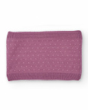 Knit neck warmer for girls in mauve with floral embroidery. Knit neck warmer for girls in mauve with floral embroidery.