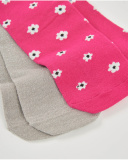 Pack of two girls’ tights in plain grey and floral fuchsia Pack of two girls’ tights in plain grey and floral fuchsia
