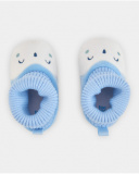 Baby boy slipper in blue with embroidered mouse face Baby boy slipper in blue with embroidered mouse face
