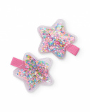 Girls’ hair tie set in pink with colorful stars Girls’ hair tie set in pink with colorful stars