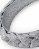 Silver headband for girls with glitter braid Silver headband for girls with glitter braid