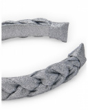 Silver headband for girls with glitter braid Silver headband for girls with glitter braid