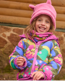 Padded jacket for girls in fuchsia with hood and bow belt. | tuc tuc Padded jacket for girls in fuchsia with hood and bow belt. | tuc tuc