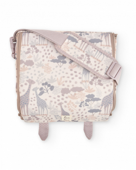 Portable travel highchair with giraffe print