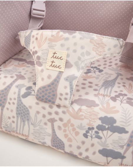 Portable travel highchair with giraffe print