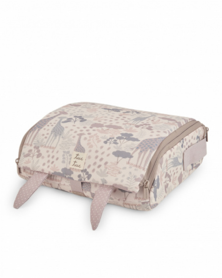 Portable travel highchair with giraffe print