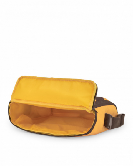 Portable travel highchair with tiger design in orange and brown