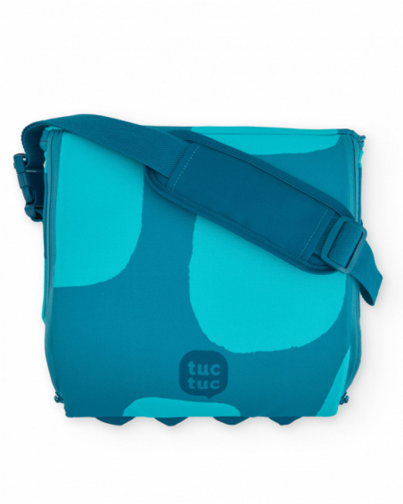 Portable travel highchair with blue dinosaur design
