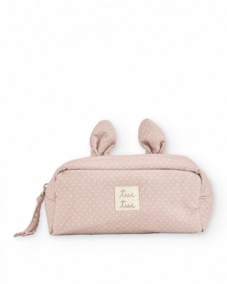 Baby toiletry bag with polka dots and ears