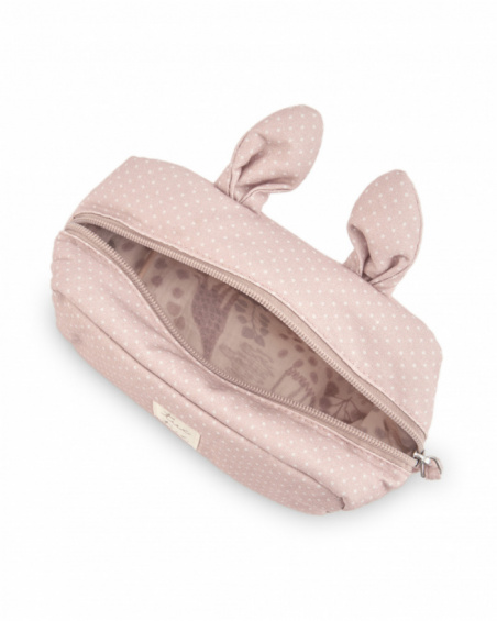 Baby toiletry bag with polka dots and ears