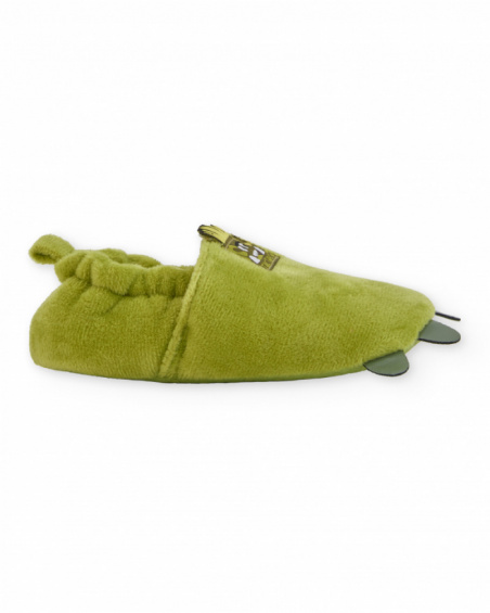 Boys’ green slippers with monster design Boys’ green slippers with monster design