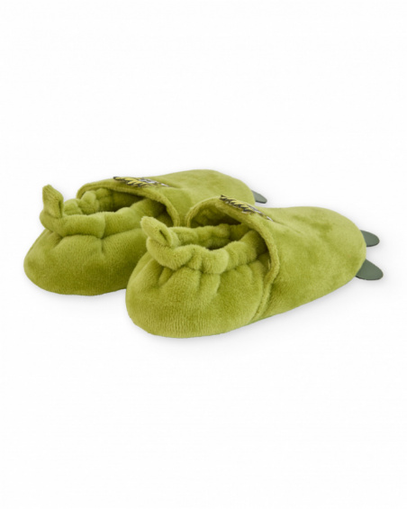 Boys’ green slippers with monster design Boys’ green slippers with monster design