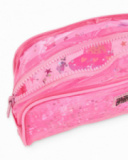 Pink girls’ pencil case with space print Pink girls’ pencil case with space print