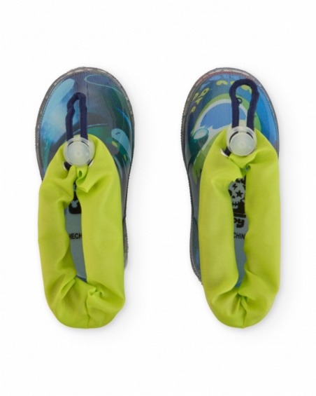 Boys’ rain boots with spaceship print and lights Boys’ rain boots with spaceship print and lights