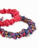 Girls’ headband set in solid red and multicolored print Girls’ headband set in solid red and multicolored print