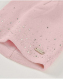 Girls’ pink knit hat and neck warmer set with strass details Girls’ pink knit hat and neck warmer set with strass details