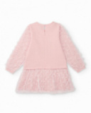 Girls’ pink tulle dress with glitter slogan Girls’ pink tulle dress with glitter slogan