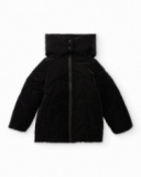 Girls’ black quilted coat with hood Girls’ black quilted coat with hood