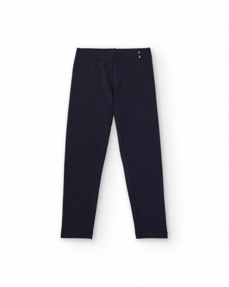 Navy blue leggings for girls with elastic waistband Navy blue leggings for girls with elastic waistband
