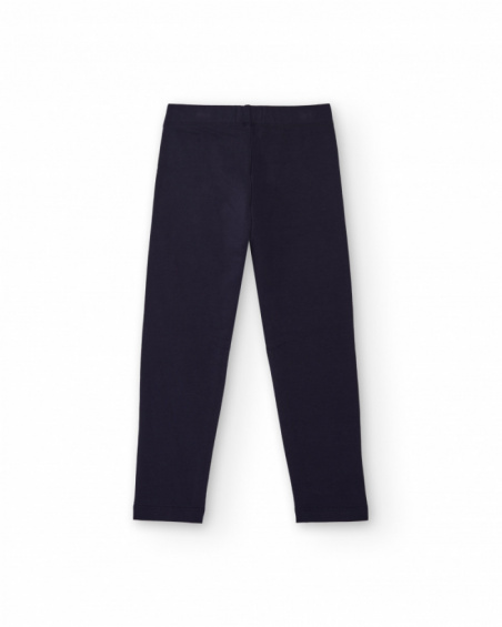 Navy blue leggings for girls with elastic waistband Navy blue leggings for girls with elastic waistband
