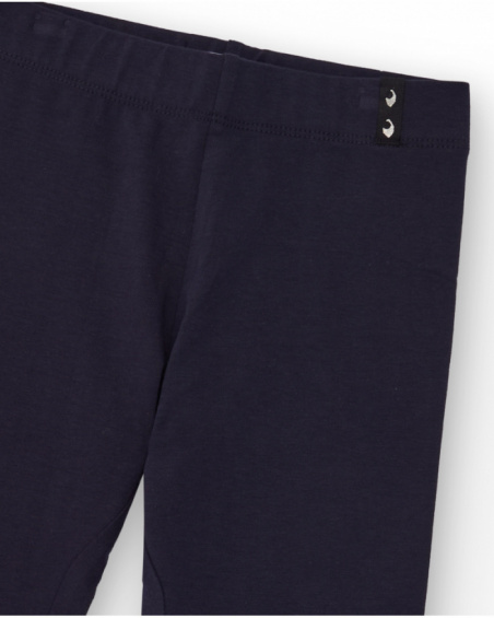 Navy blue leggings for girls with elastic waistband Navy blue leggings for girls with elastic waistband