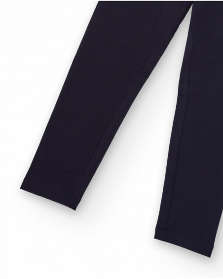 Navy blue leggings for girls with elastic waistband Navy blue leggings for girls with elastic waistband