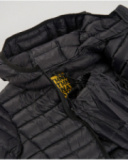 Padded jacket for boy in black with hood and zip closure Padded jacket for boy in black with hood and zip closure