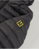 Padded jacket for boy in black with hood and zip closure Padded jacket for boy in black with hood and zip closure