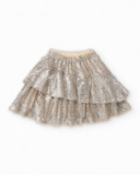 Girls’ silver sequin skirt with ruffles Girls’ silver sequin skirt with ruffles