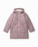 Girls’ pink quilted coat with hood Girls’ pink quilted coat with hood