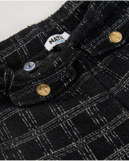 Girls’ black tweed trousers with grey checks Girls’ black tweed trousers with grey checks