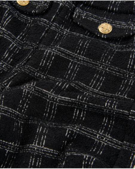 Girls’ black tweed trousers with grey checks Girls’ black tweed trousers with grey checks