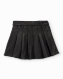 Girls’ black faux leather skirt with belt Girls’ black faux leather skirt with belt